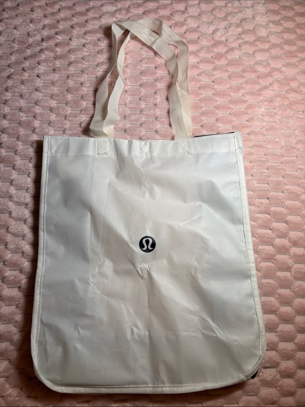 lululemon athletica White Tote Bag with Black Logo
